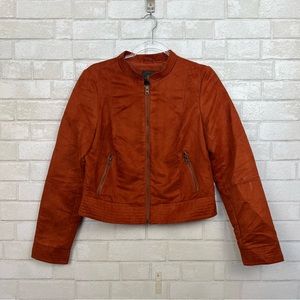 CBR Faux Suede Orange Moto Jacket NEW